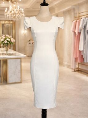 French Connection Ivory/Cream bodycon Dress - fits like a US size 2-4